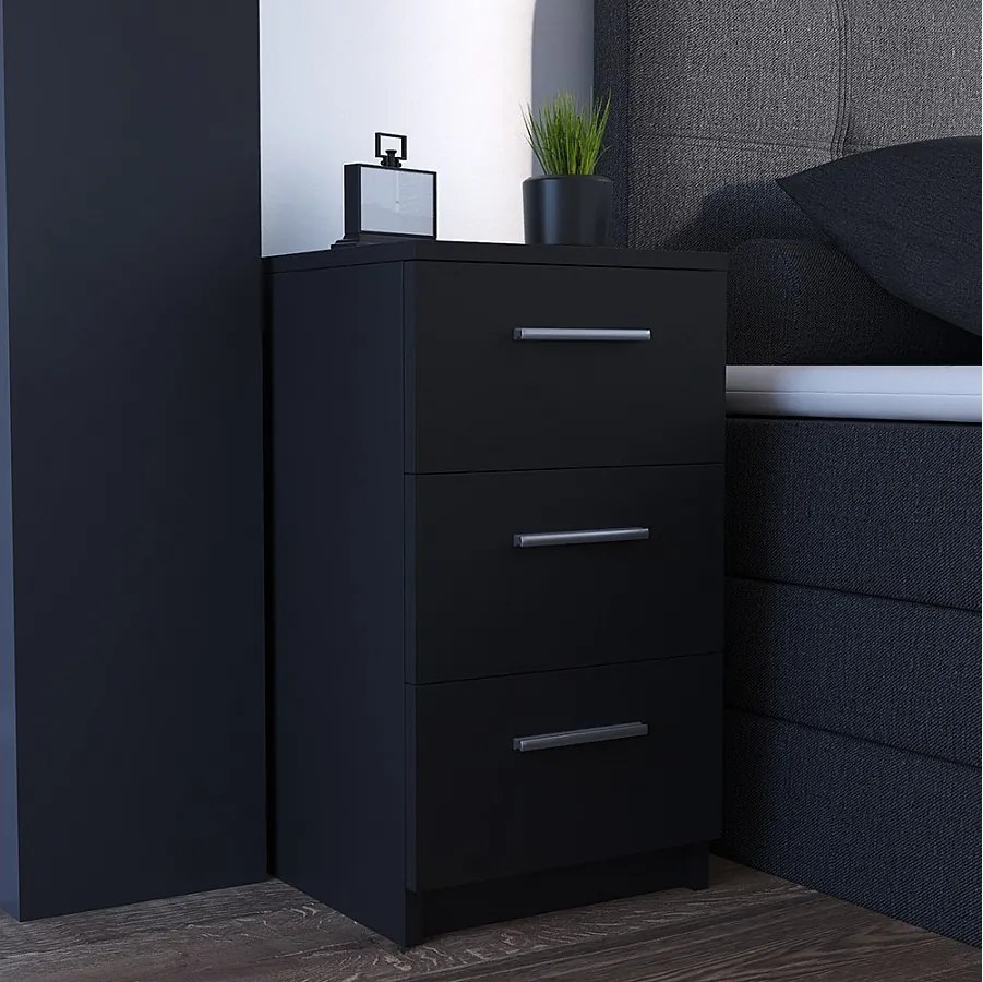 Szafka nocna czarny 38x35x66