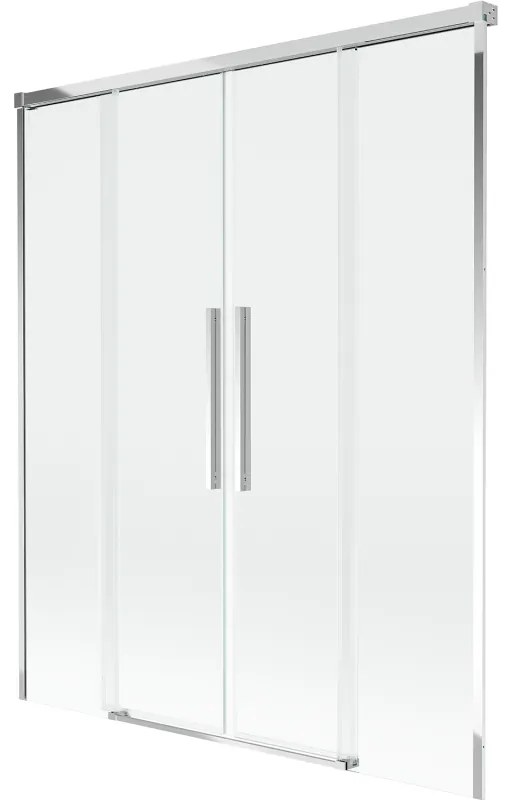 Mexen Rox parawan nawannowy 2-skrzydłowy rozsuwany 150 x 150 cm, transparent, chrom - 8C9-150-002-01-00