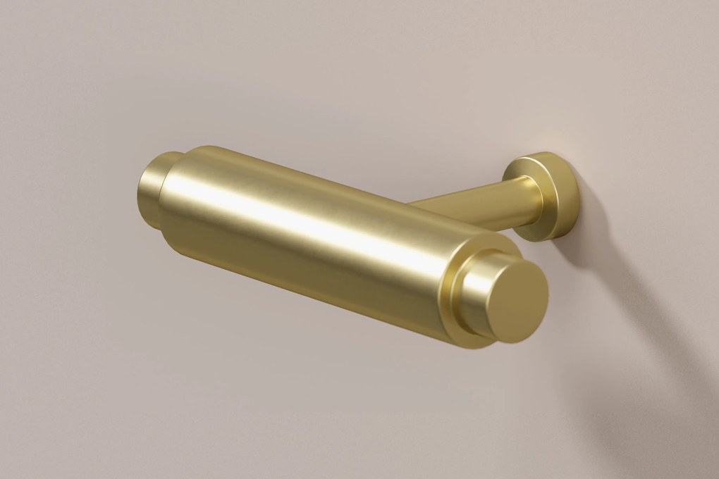 Konsola wisząca Lorini 100 cm z szufladami - kaszmir / złote uchwyty T-bar