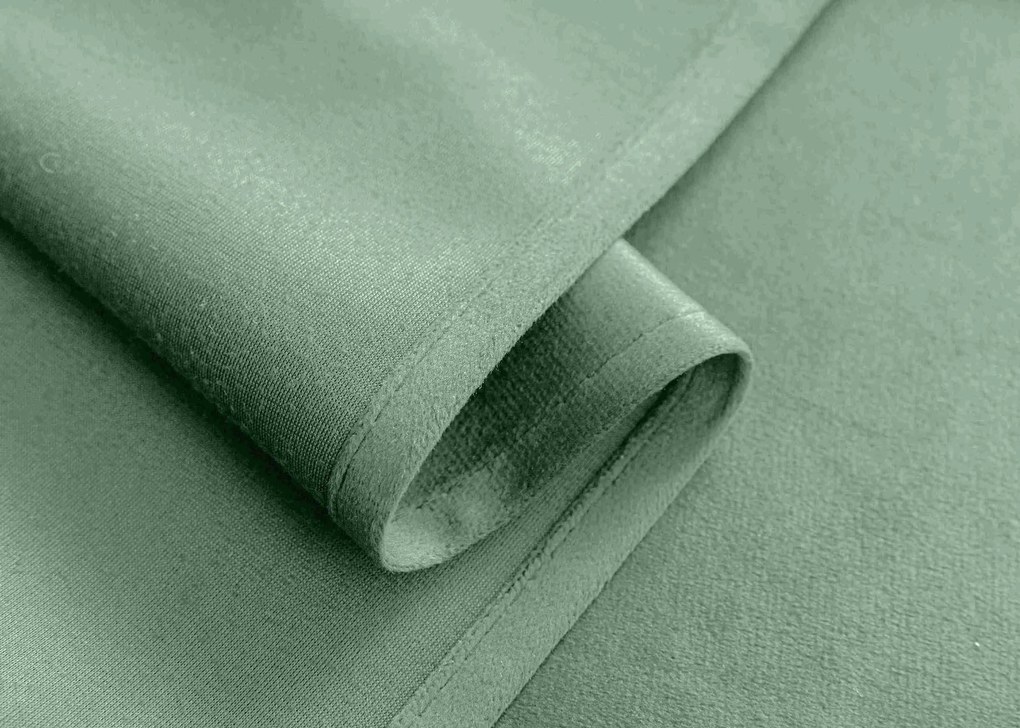 Miętowa zasłona zaciemniająca VELVET 140x250 cm Zawieszanie: Metalowe pierścienie