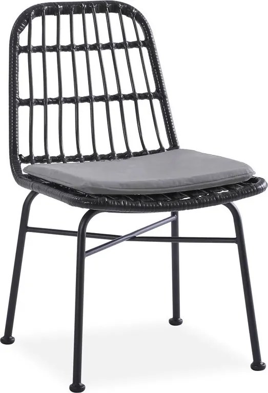 Krzesło z rattanu na metalowych nogach K401