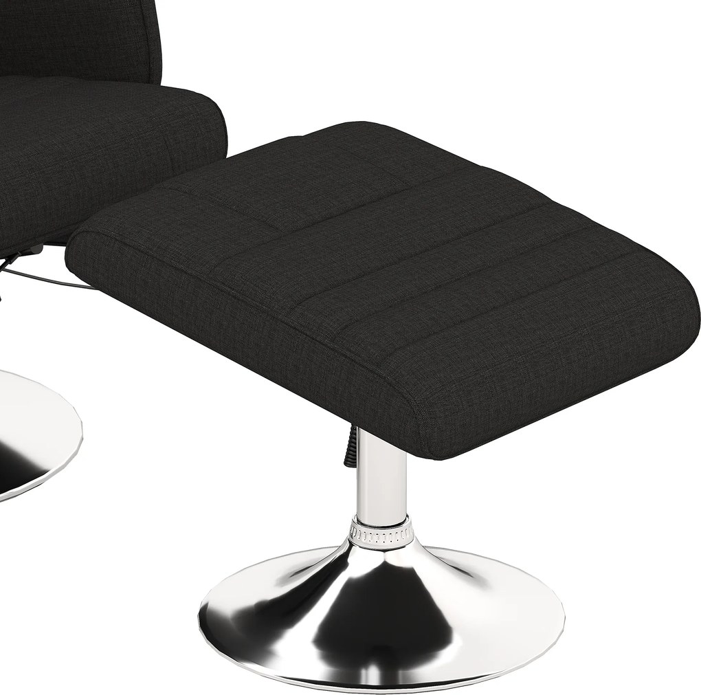HOMCOM Masażer fotel z podnóżkiem, regulowane oparcie, 78 x 95 x 88 cm, czarny