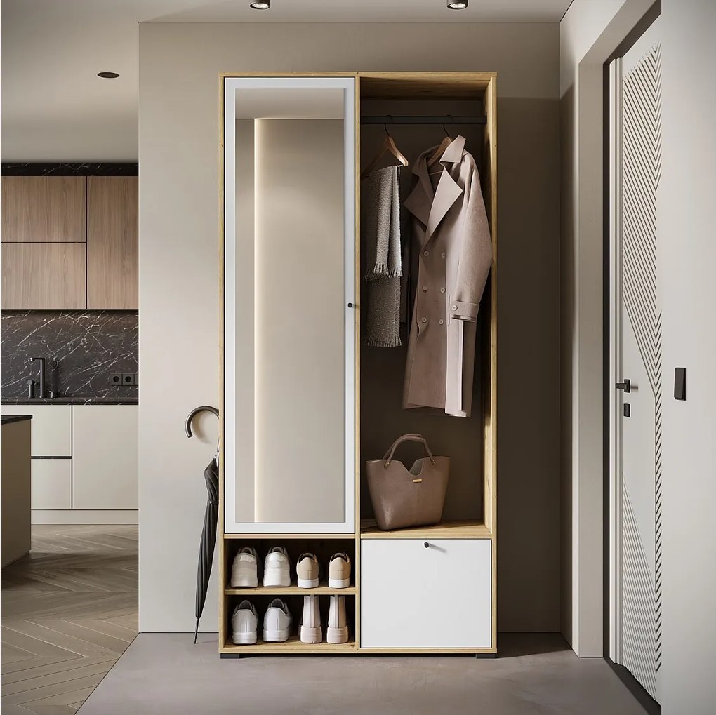 MINIO go for it, Garderoba DAFNI w kolorze dąb artisan / biały