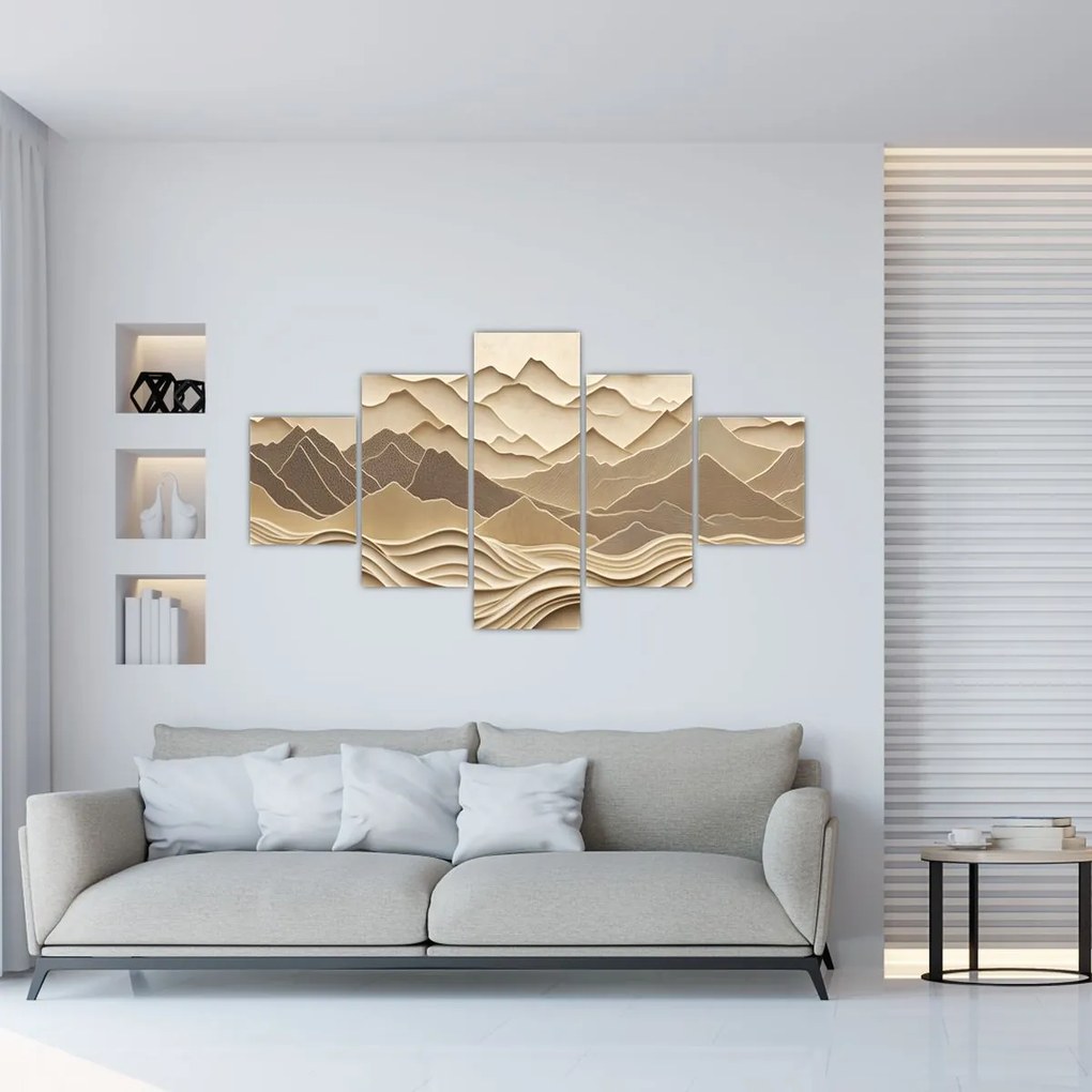 Obraz - 3D linie gór (125x70 cm)