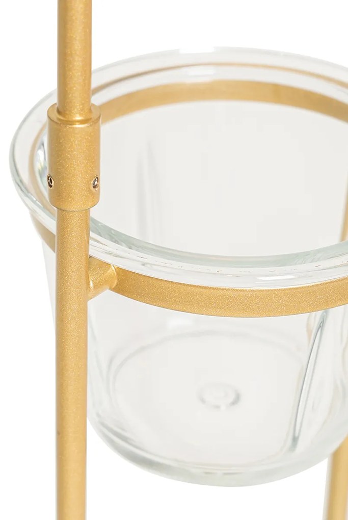 Lampa podłogowa art deco złota z białym szkłem - Isabella ArtDeco Oswietlenie wewnetrzne
