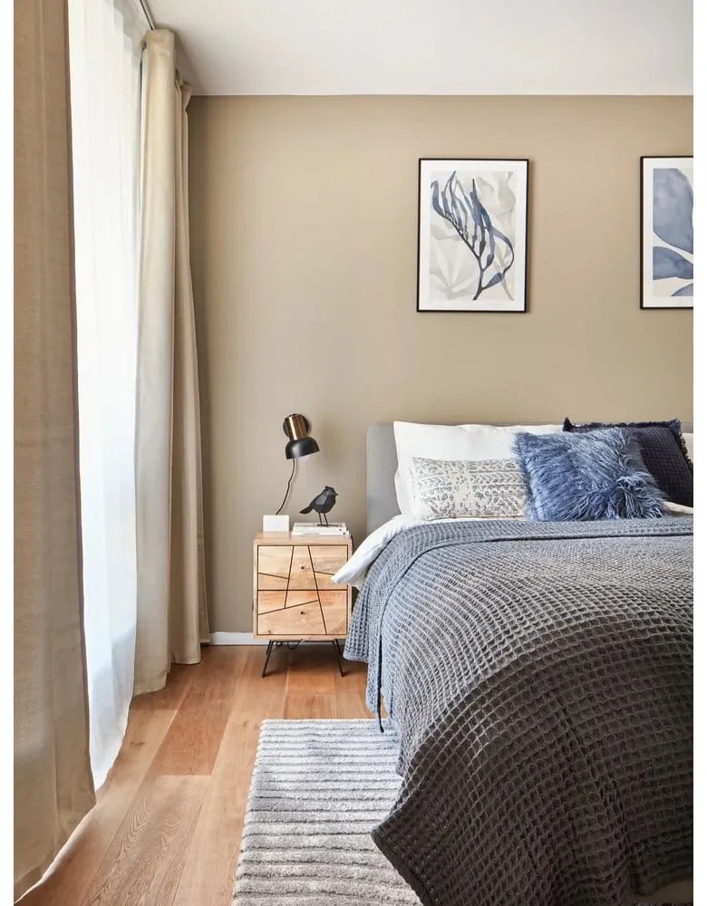 Szare tapicerowane łóżko dwuosobowe bez stelaża 180x200 cm Mattis – Meise Möbel