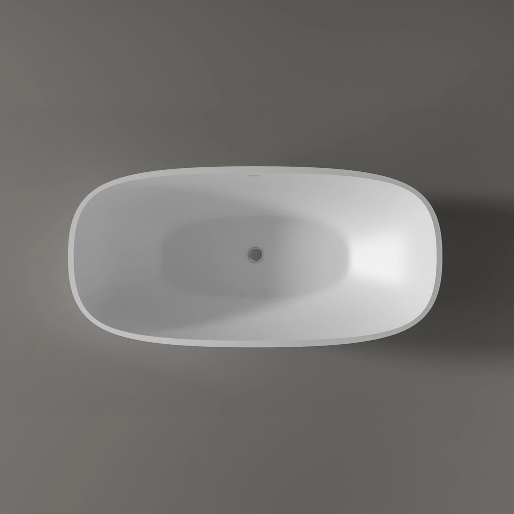 Wanna wolnostojąca OCEAN STONE z odlewu mineralnegoMatowa biel - 180 x 87 x 54 cm