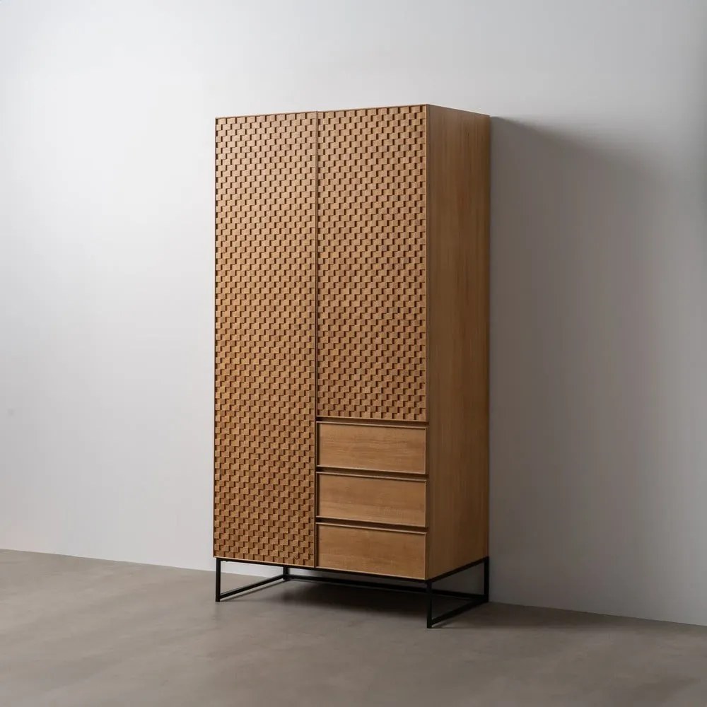 Szafa w dekorze jesionu w naturalnym kolorze 98,5x199,5 cm – Ixia