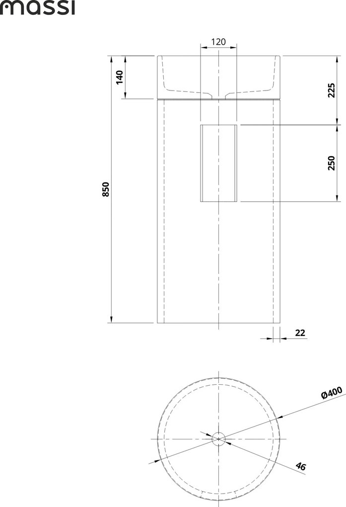 Umywalka betonowa wolostojąca bez otworu na baterię DELIS | Różne kolory : Kolor - Różowy, Podłączenie syfonu - Do ściany