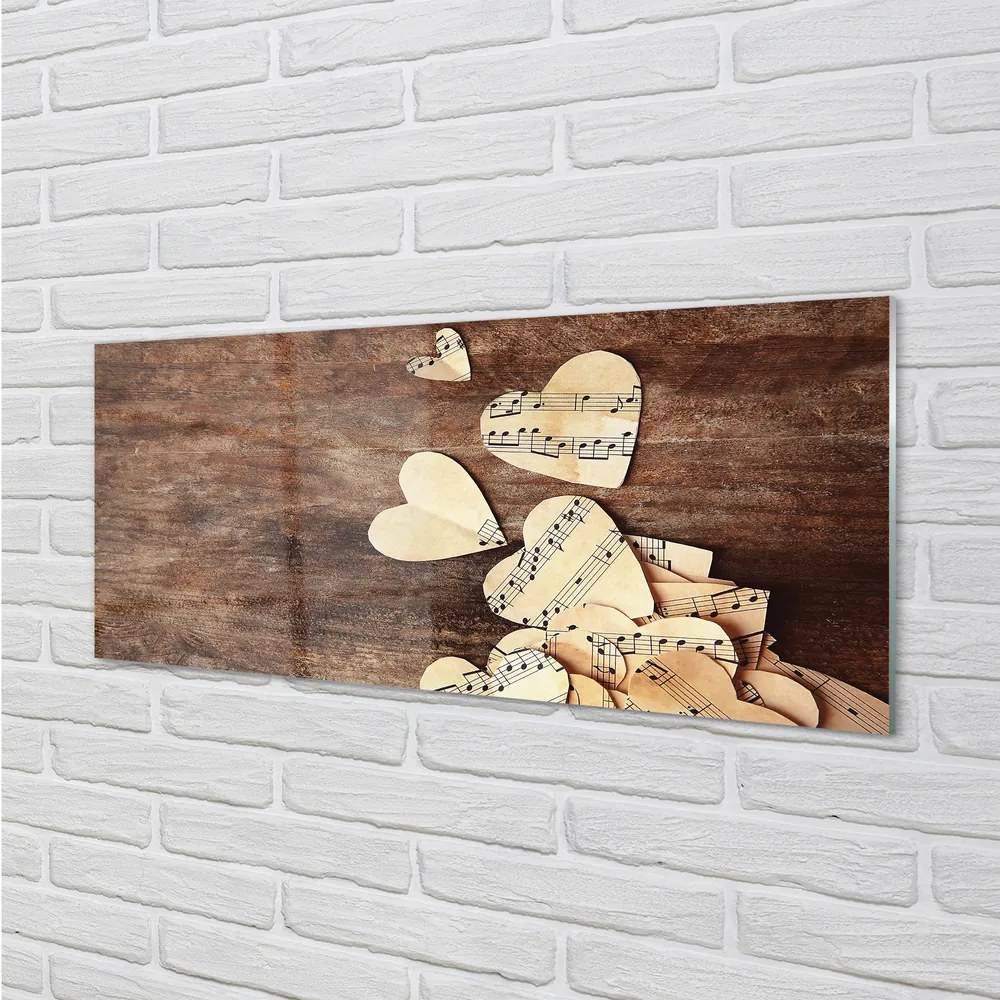 Szklany Panel Serca nuty
