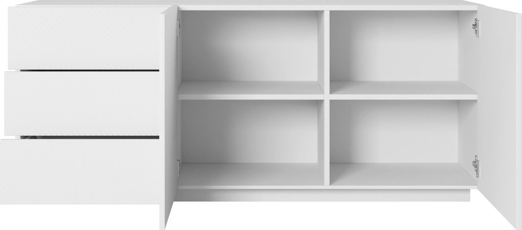 Komoda Asha 167 cm dwudrzwiowa z szufladami - biały mat