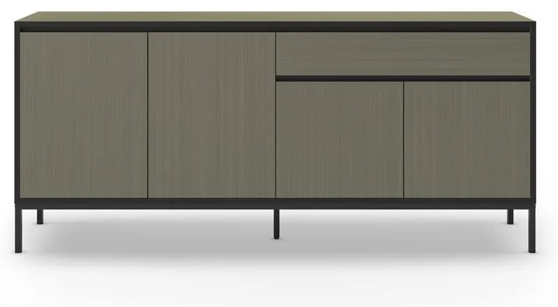 Ciemnozielona niska komoda 180x80 cm Lorenza – Marckeric