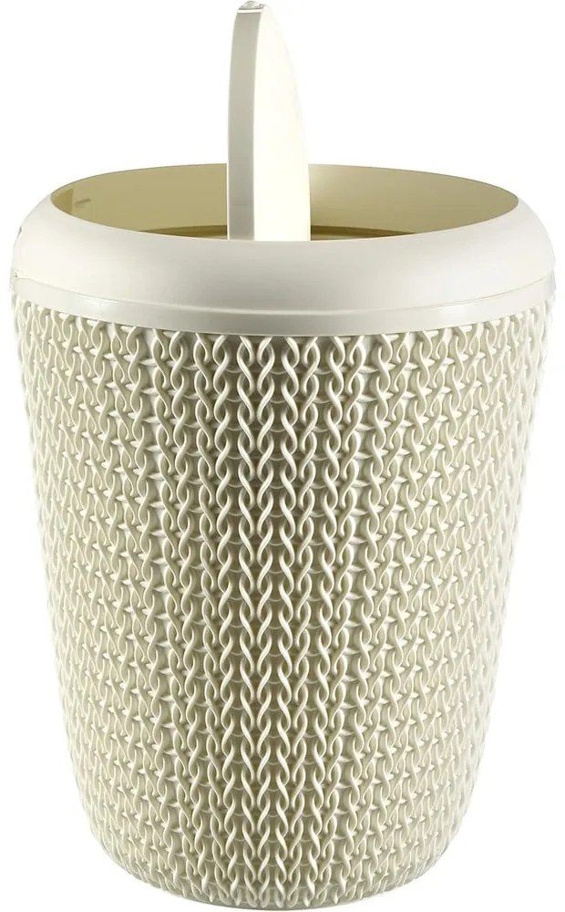 Biały łazienkowy kosz na śmieci Curver Knit, 7 l