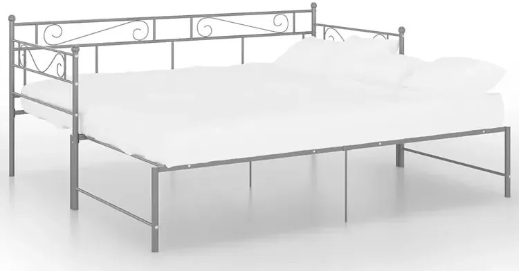 Szare metalowe łóżko rozkładane 90x200 cm M8-T14
