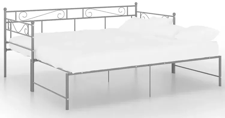 Szare metalowe łóżko rozkładane 90x200 cm - Wesper