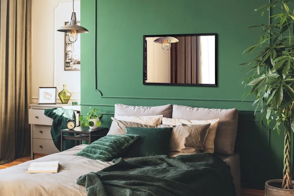 Lustro dekoracyjne prostokątne czarna ramka 50x50 cm Czarny