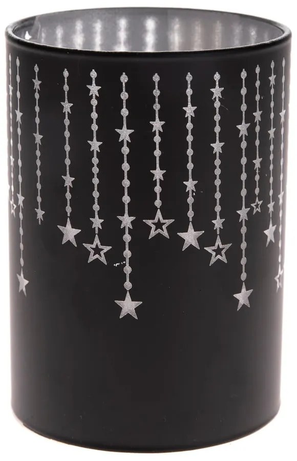 Czarna dekoracja z oświetleniem LED Dakls, wys. 10 cm
