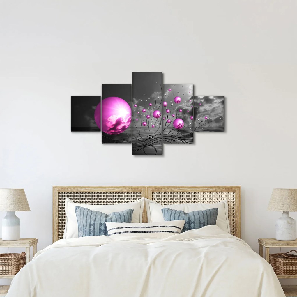 Obraz różowych kul (125x70 cm)