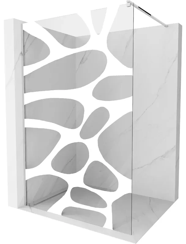 Mexen Kioto ścianka prysznicowa Walk-in 80 x 200 cm, biały wzór 8 mm, chrom - 800-080-101-01-97