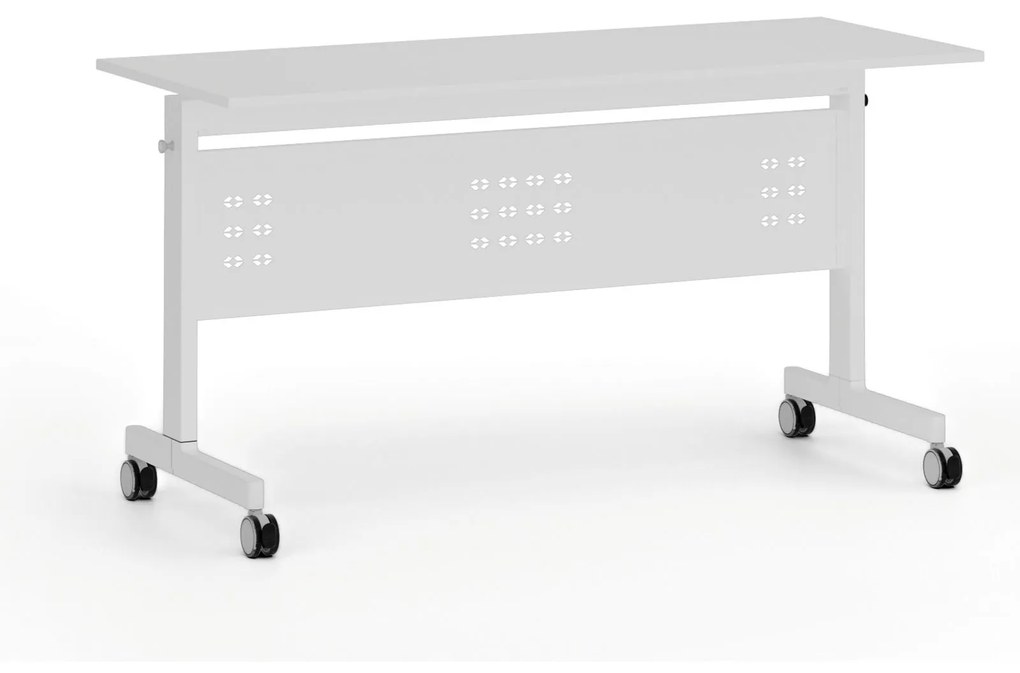 Mobilny stół PRIMO MOBI, 1400 x 600 mm, podstawa biała, biały