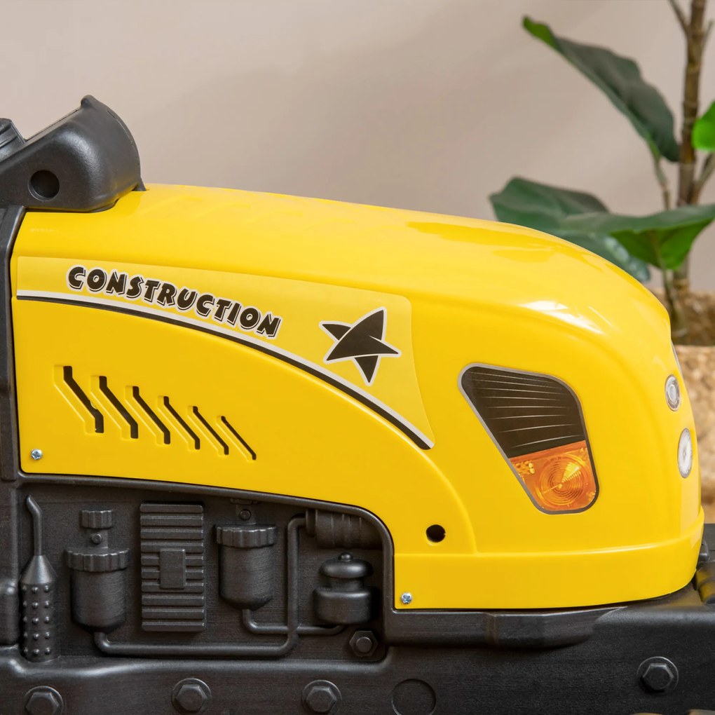 HOMCOM Traktor na pedały z przyczepką Traktor dla dzieci od 3 lat Kolor żółty