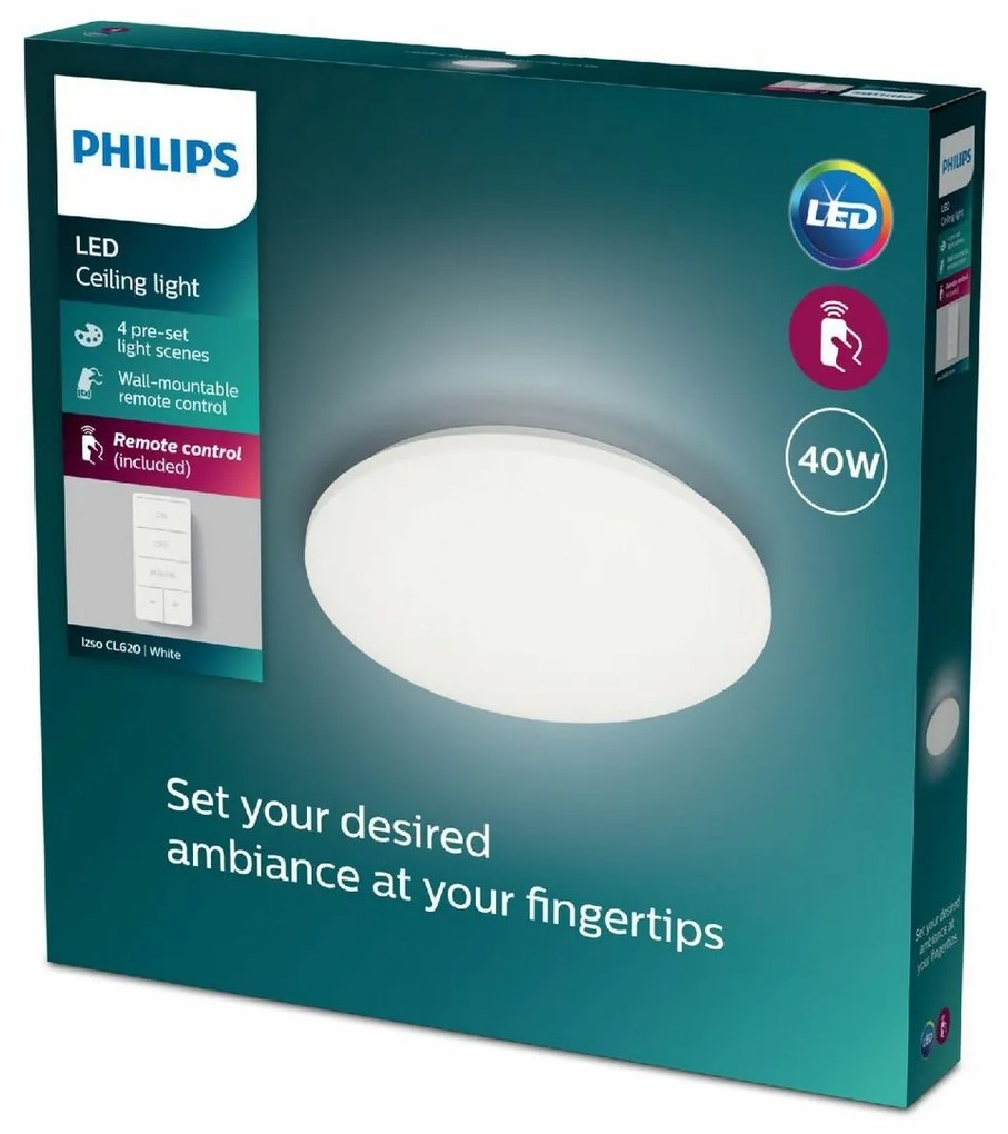 Philips 8720169196094 sufitowa oprawa LED Izso 1x40 W 4300lm 2700-6500K, śred. 47 cm + sterownik