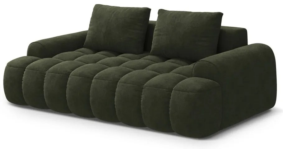 Zielona aksamitna sofa 200 cm Linz – Cosmopolitan Design