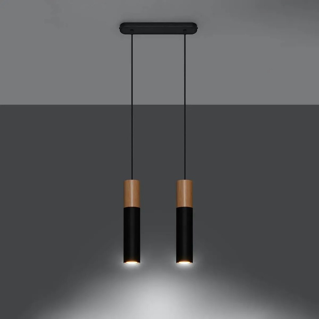 Lampa wisząca PABLO 2 czarna SOLLUX LIGHTING