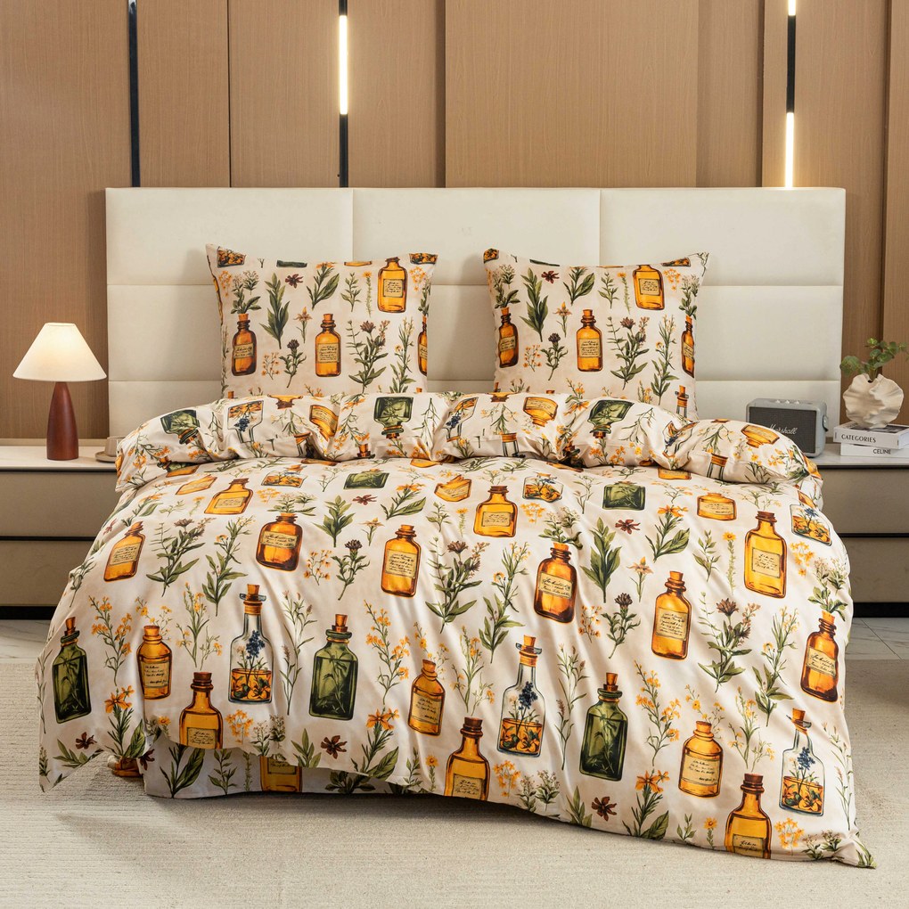 PrzytulneMieszkanie.pl PrzytulneMieszkanie.pl Pościel z mikrofibry APOTHECARY kremowe Rozmiar pościeli: 70 x 90 cm | 140 x 220 cm