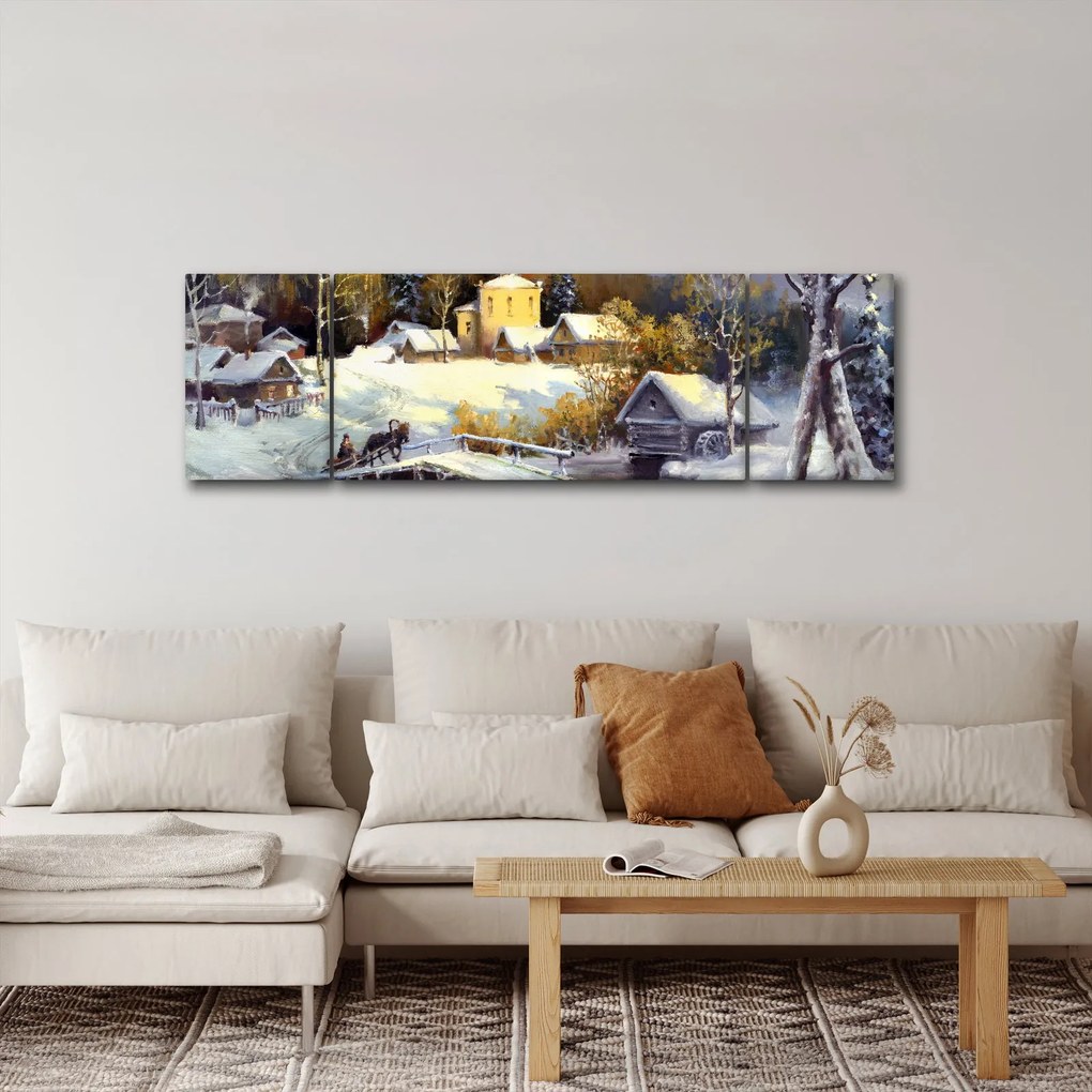 Obraz - Zimowe miasteczko (170x50 cm)