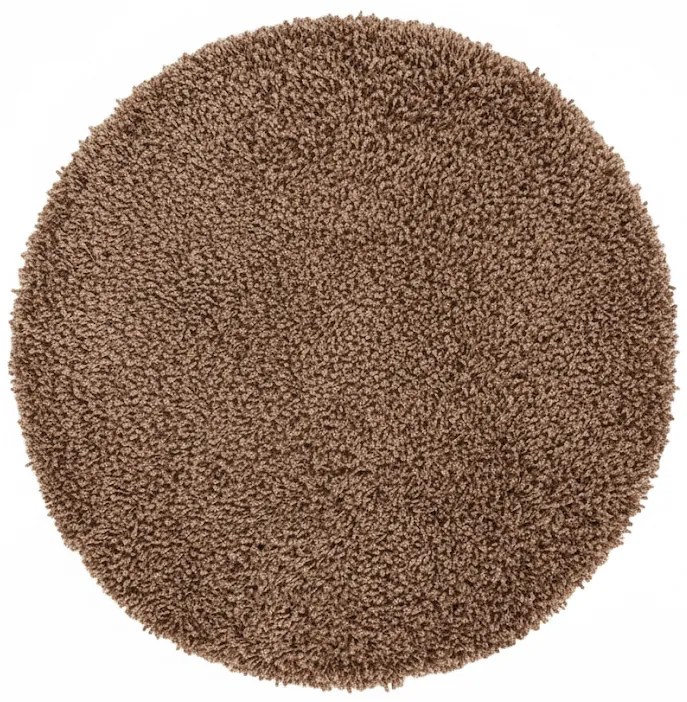 Dywan shaggy Best jednokolorowy cappuccino 200 cm x 200 cm koło