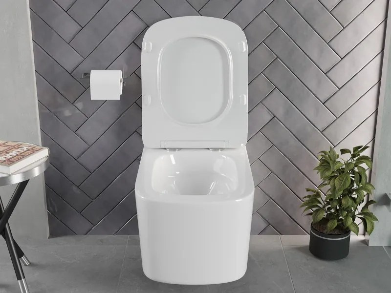 Mexen Vivo miska wc Rimless Tornado z deską wolnoopadającą slim, duroplast, biała połysk - 30610200T