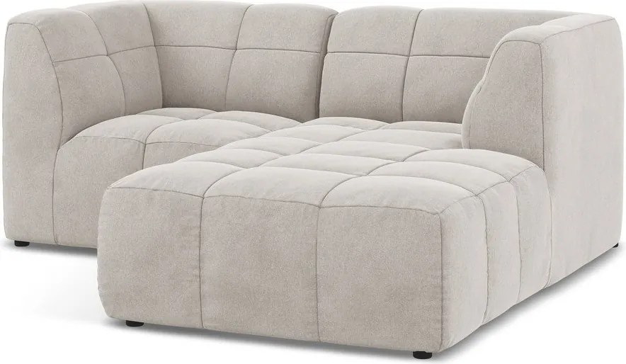 Beżowy aksamitny narożnik (prawostronny/z szezlongiem) Aloha – Makamii