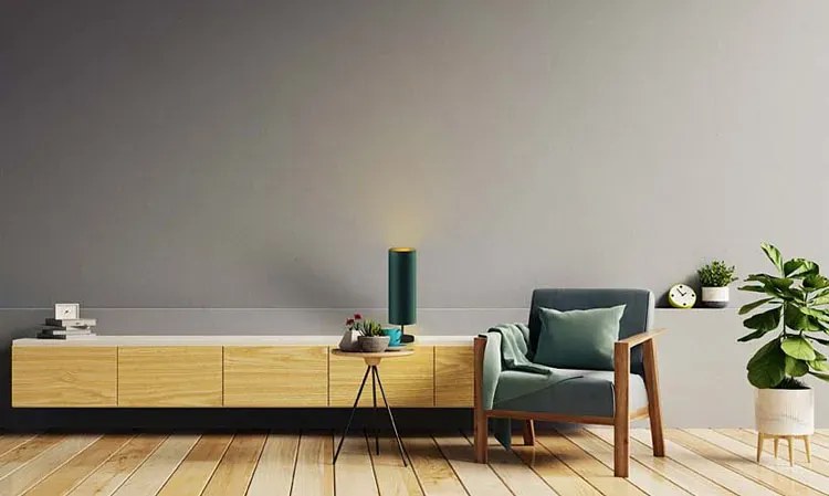 Lampa stołowa walec na złotym stelażu - L2-M08