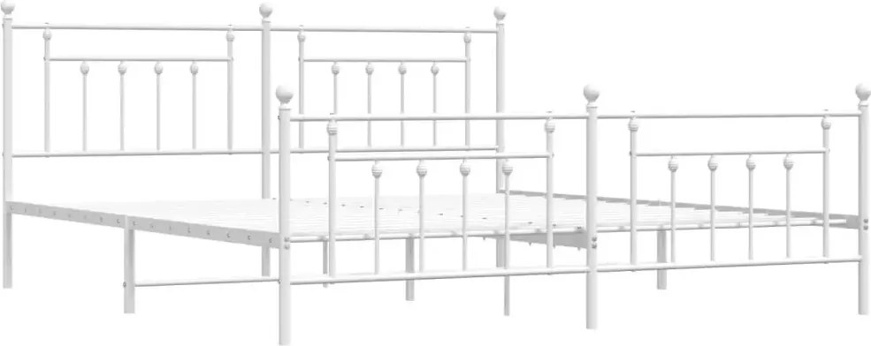 Białe metalowe łóżko małżeńskie 200x200 cm R1-A86