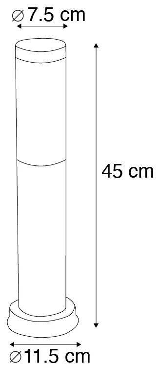 Zewnetrzna Antracytowa lampa słupkowa 45 cm IP44 - Rox Nowoczesny Oswietlenie zewnetrzne