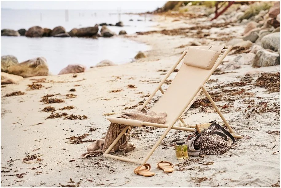 Beżowy metalowy leżak ogrodowy Curtis – House Nordic