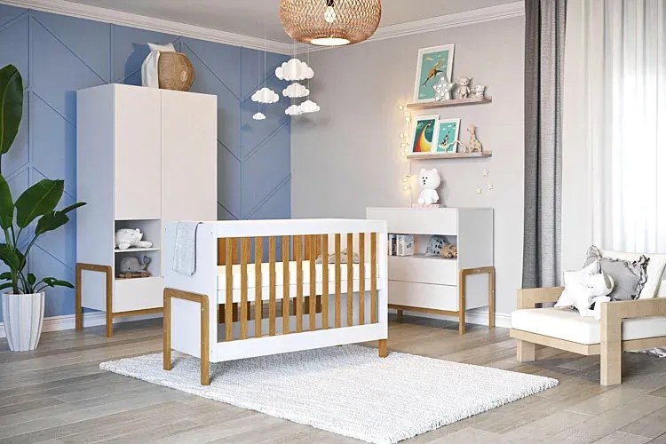 Białe nowoczesne łóżeczko niemowlęce W0-B13