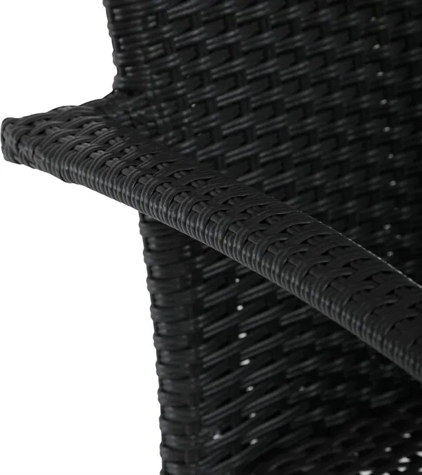 Autronic Krzesło ogrodowe, metal, polyratan, czarny, A ZC-S2113 BK