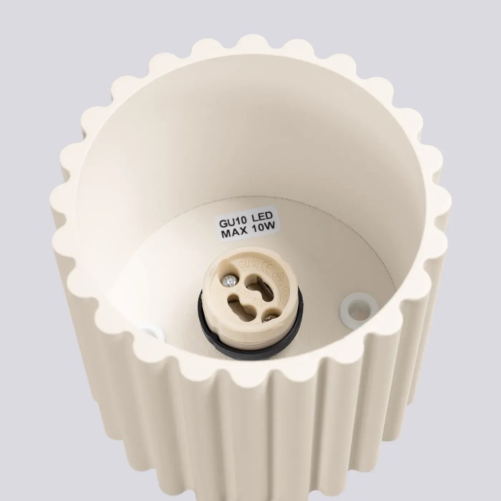 Plafon AURA 1 beżowy GU10 ryflowany SOLLUX  LIGHTING