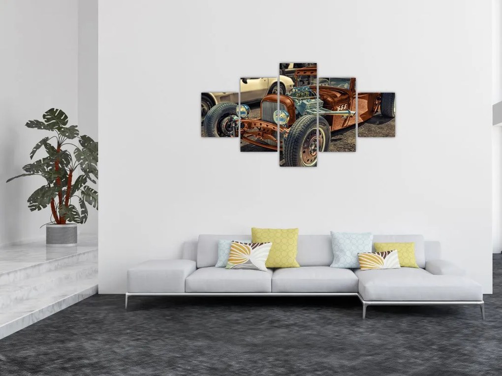 Obraz brązowego samochodu (125x70 cm)