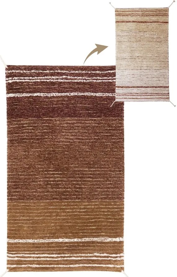 Ceglasty bawełniany dywan 80x140 cm Twin Toffee – Lorena Canals