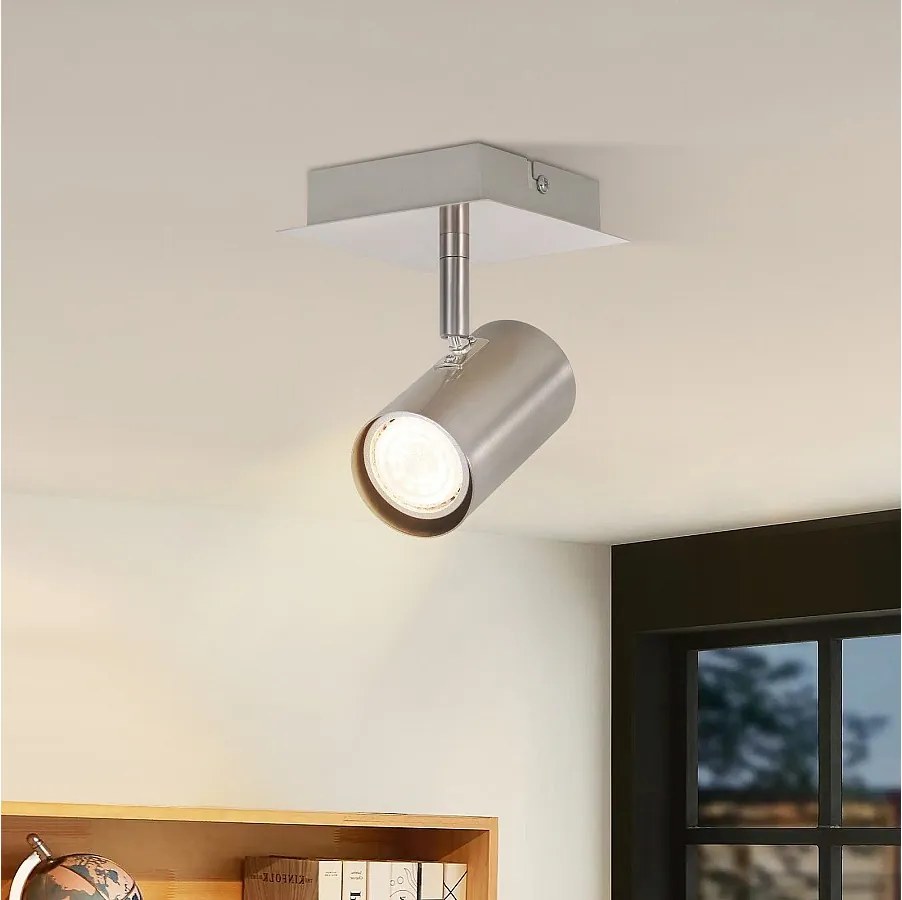 NETTLIFE 1-płomienny reflektor sufitowy GU10 lampa do przedpokoju - Reflektor sufitowy LED Nikiel 330° Bez żarówek