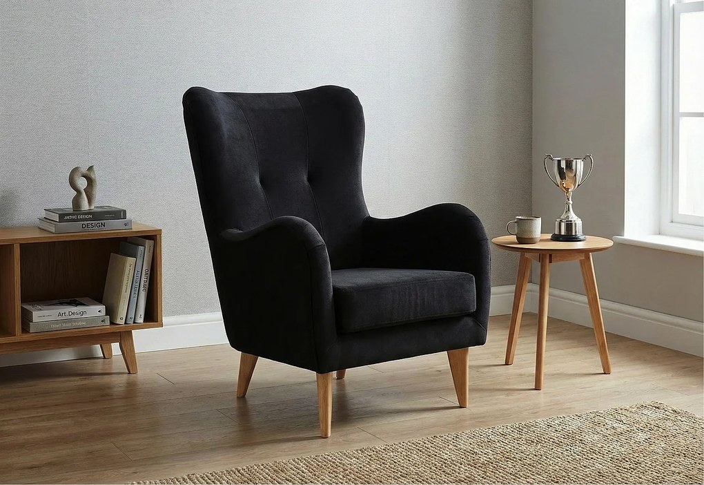 Elegancki fotel Roland z profilowanym siedziskiem i oparciem