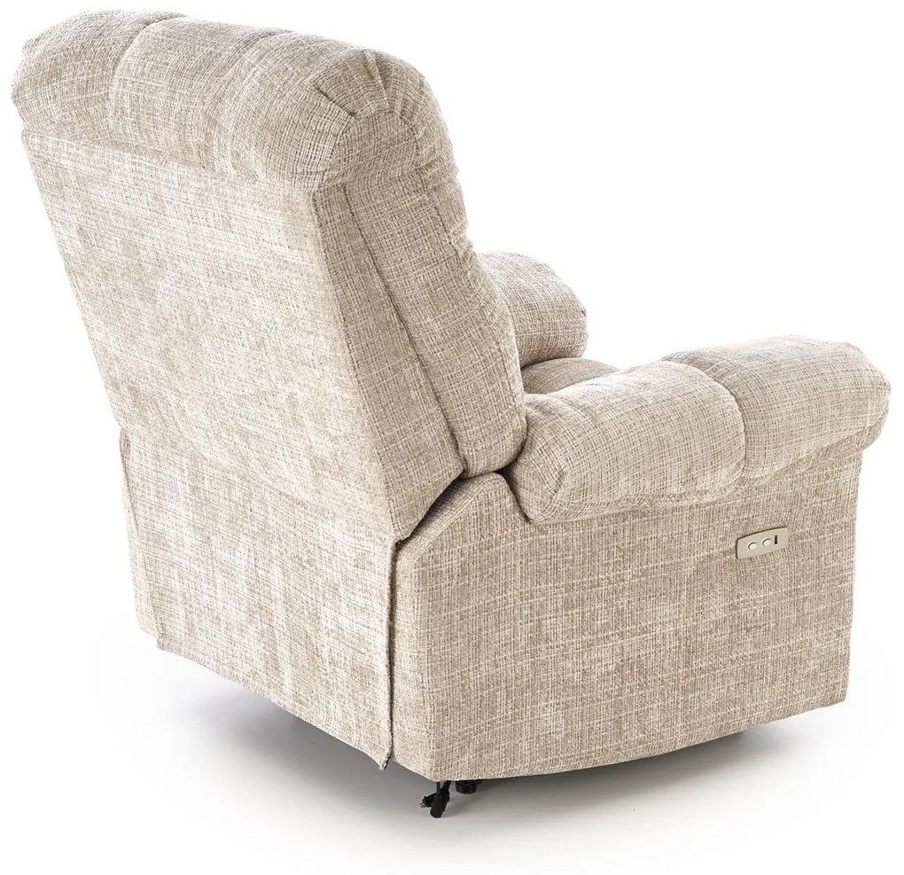 Fotel wypoczynkowy elektrycznie rozkładany beżowy AMORE