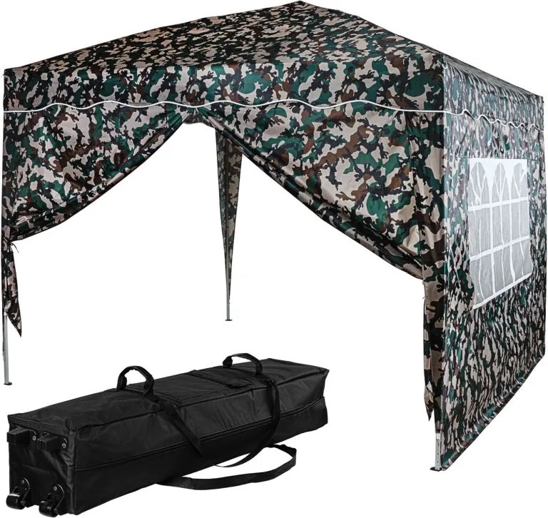 Instent Namiot ogrodowy - 3 x 3 m, kamuflaż + 2 boki