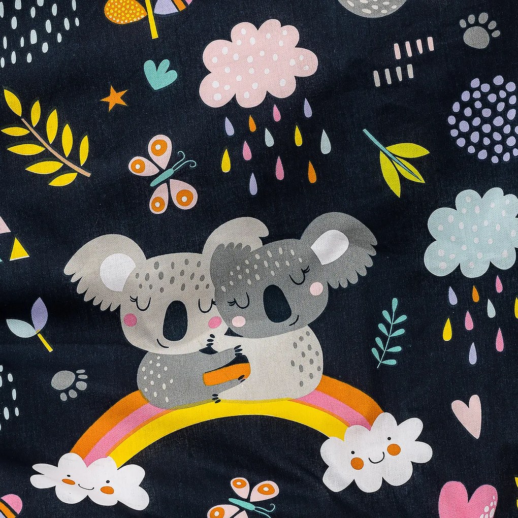 4Home Dziecięca pościel bawełniana do łóżeczka Koala rainbow, 100 x 135 cm, 40 x 60 cm