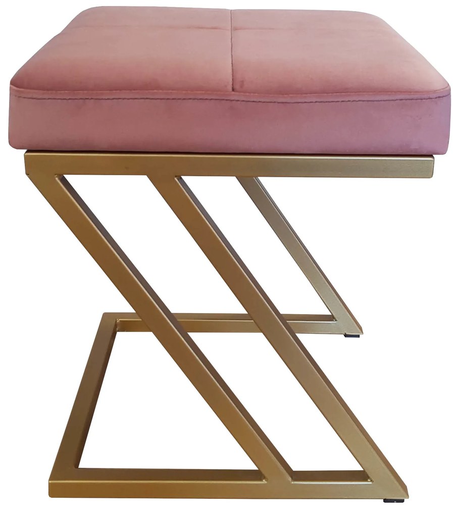 Pufa ZETA LOFT taboret podnóżek podstawa złota MG58