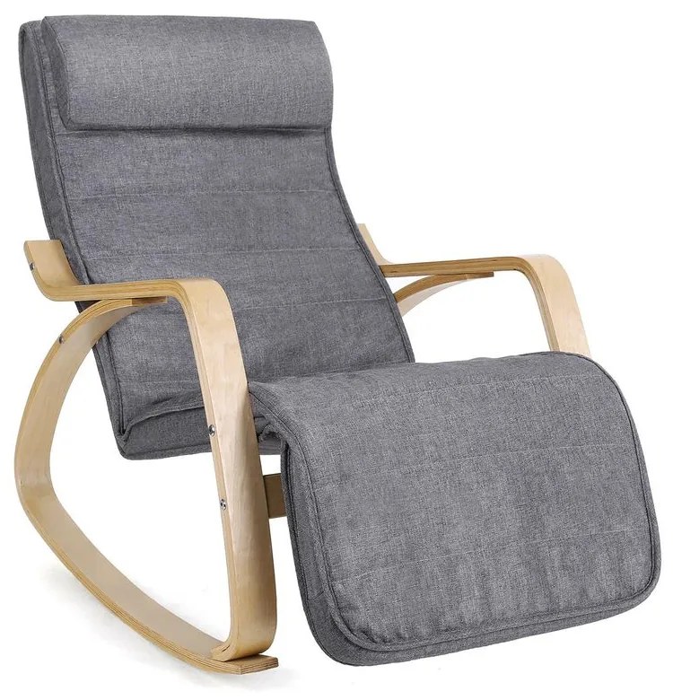 Fotel bujany SWING, max obciążenie 150kg, 67x115x91cm, szara SongmicsHome