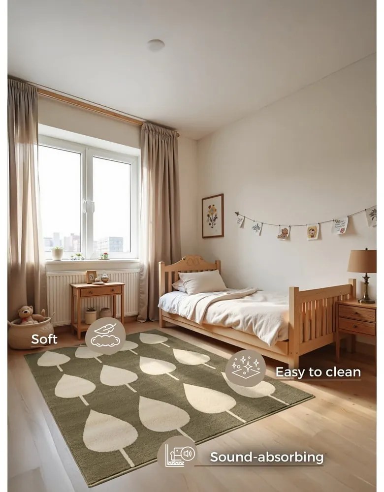 Dywan dziecięcy w kolorze khaki 160x235 cm Lovely Leaves – Hanse Home